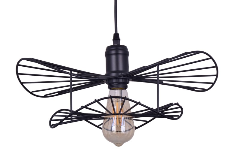 MONZA-400 Black stylowa lampa wisząca, loft, industrial, czarna, regulacja wysokości  1xE27