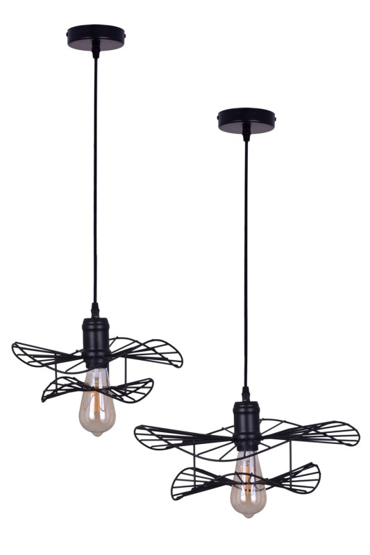 MONZA-400 Black stylowa lampa wisząca, loft, industrial, czarna, regulacja wysokości  1xE27