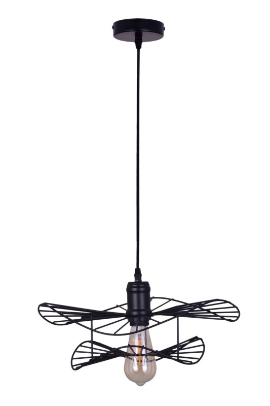 MONZA-400 Black stylowa lampa wisząca, loft, industrial, czarna, regulacja wysokości  1xE27