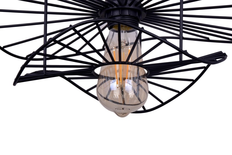 MONZA-400 Black stylowa lampa wisząca, loft, industrial, czarna, regulacja wysokości  1xE27