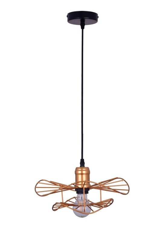 MONZA-300 Gold stylowa lampa wisząca, loft, industrial, złota, regulacja wysokości  1xE27