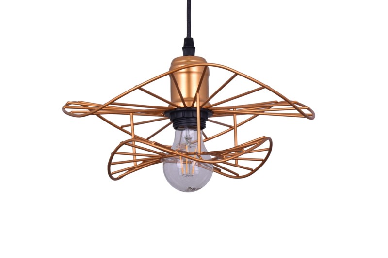 MONZA-300 Gold stylowa lampa wisząca, loft, industrial, złota, regulacja wysokości  1xE27