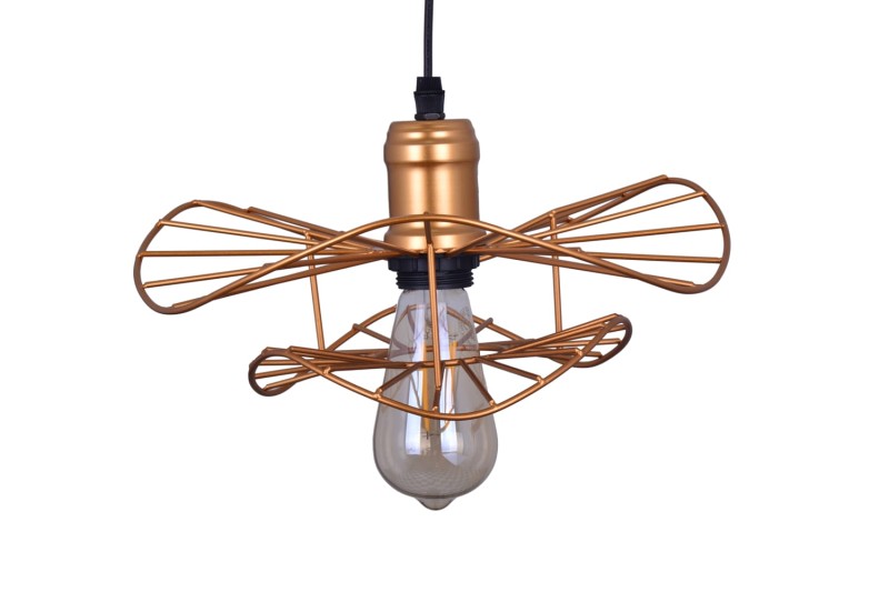 MONZA-300 Gold stylowa lampa wisząca, loft, industrial, złota, regulacja wysokości  1xE27