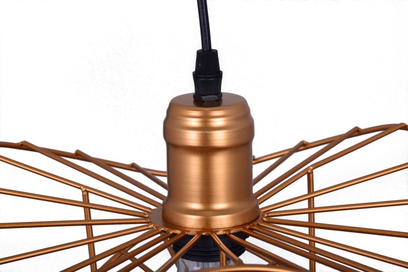 MONZA-300 Gold stylowa lampa wisząca, loft, industrial, złota, regulacja wysokości  1xE27