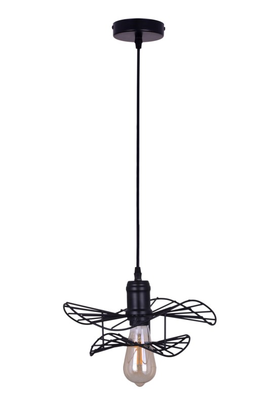 MONZA-300 Black stylowa lampa wisząca, loft, industrial, czarna, regulacja wysokości  1xE27