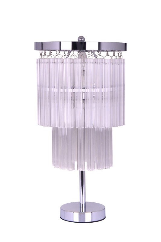 MANTIRRE-T chrom nowoczesna lampa stołowa z kryształami dwa poziomy 1xE14 40W