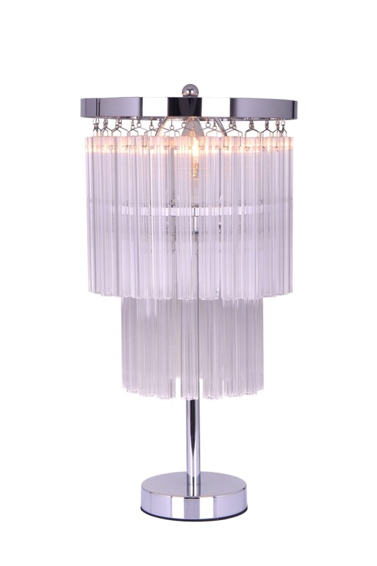 MANTIRRE-T chrom nowoczesna lampa stołowa z kryształami dwa poziomy 1xE14 40W