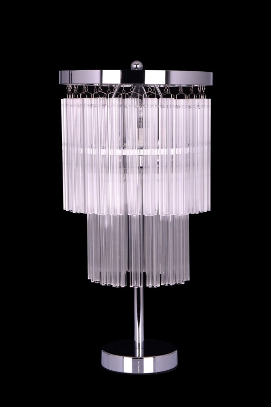 MANTIRRE-T chrom nowoczesna lampa stołowa z kryształami dwa poziomy 1xE14 40W