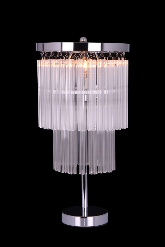MANTIRRE-T chrom nowoczesna lampa stołowa z kryształami dwa poziomy 1xE14 40W