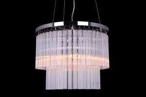 MANTIRRE-400 chrom nowoczesna lampa wisząca z kryształami dwa poziomy 3xE14 40W