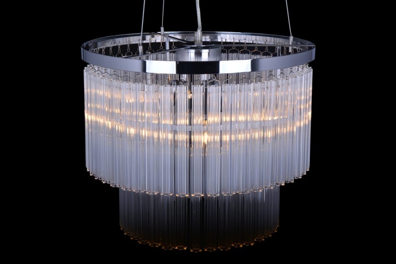MANTIRRE-400 chrom nowoczesna lampa wisząca z kryształami dwa poziomy 3xE14 40W