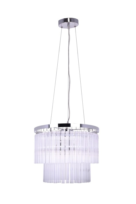 MANTIRRE-400 chrom nowoczesna lampa wisząca z kryształami dwa poziomy 3xE14 40W