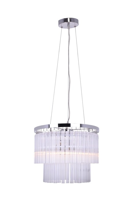 MANTIRRE-400 chrom nowoczesna lampa wisząca z kryształami dwa poziomy 3xE14 40W