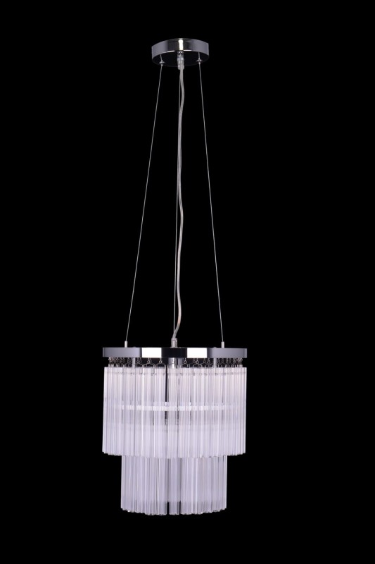 MANTIRRE-400 chrom nowoczesna lampa wisząca z kryształami dwa poziomy 3xE14 40W