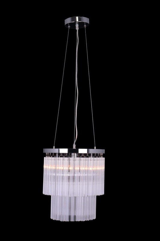 MANTIRRE-400 chrom nowoczesna lampa wisząca z kryształami dwa poziomy 3xE14 40W