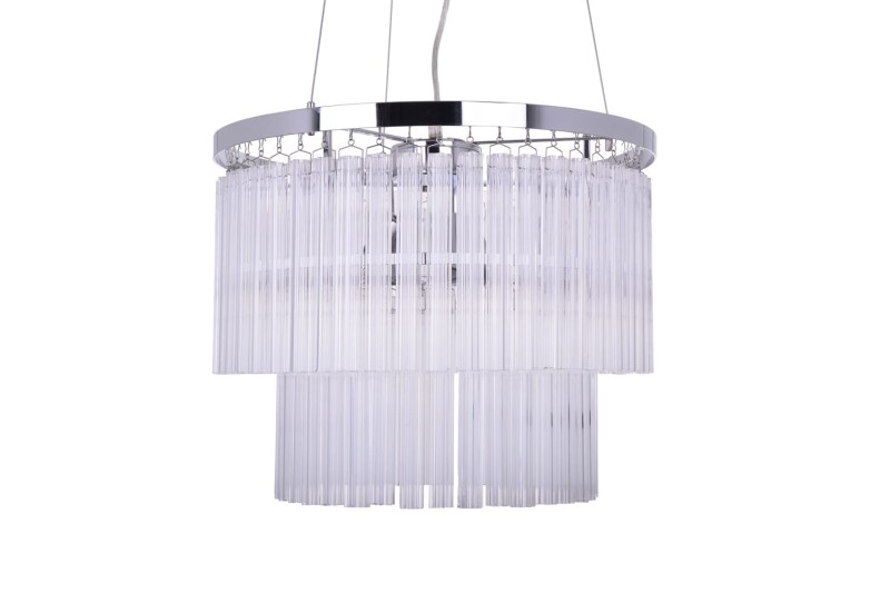 MANTIRRE-400 chrom nowoczesna lampa wisząca z kryształami dwa poziomy 3xE14 40W