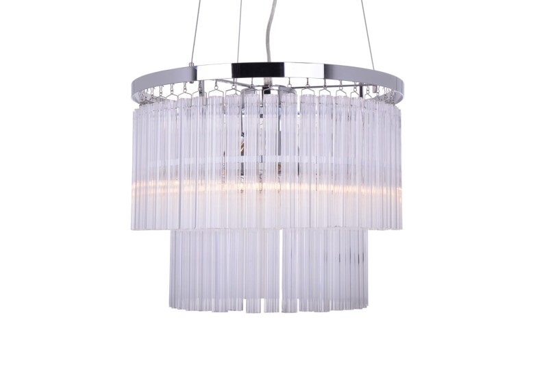 MANTIRRE-400 chrom nowoczesna lampa wisząca z kryształami dwa poziomy 3xE14 40W