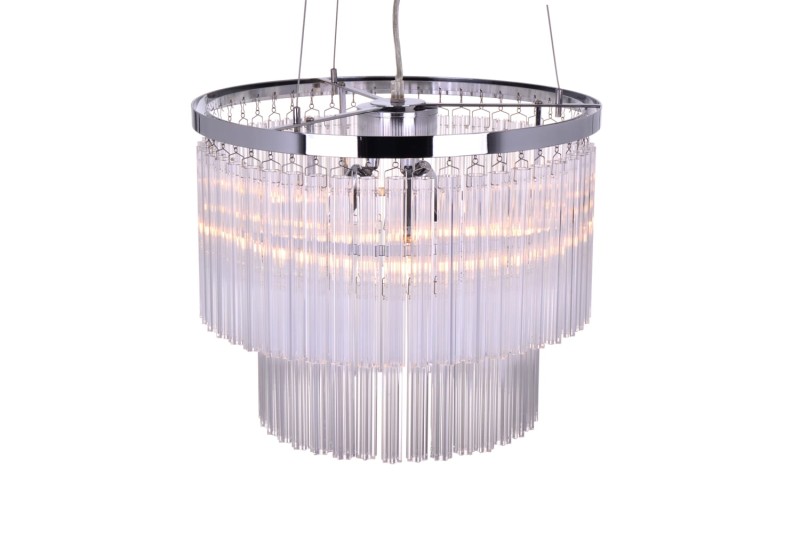 MANTIRRE-400 chrom nowoczesna lampa wisząca z kryształami dwa poziomy 3xE14 40W