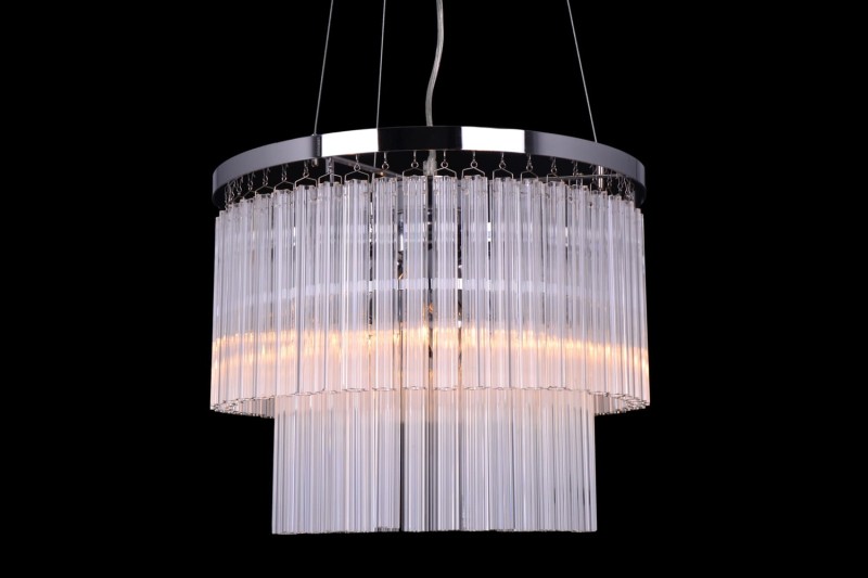 MANTIRRE-400 chrom nowoczesna lampa wisząca z kryształami dwa poziomy 3xE14 40W