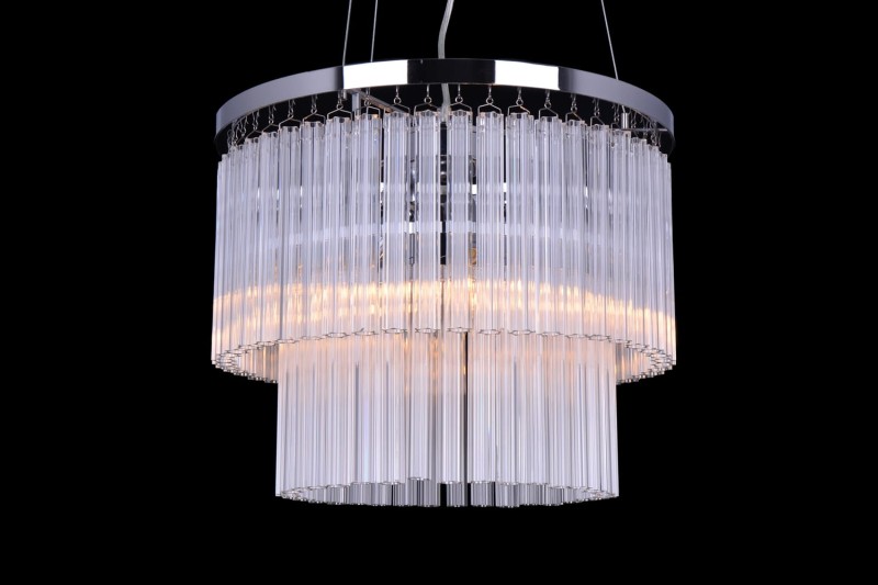 MANTIRRE-400 chrom nowoczesna lampa wisząca z kryształami dwa poziomy 3xE14 40W