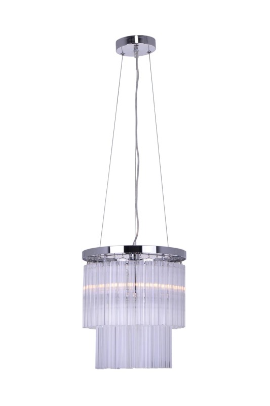 MANTIRRE-300 chrom nowoczesna lampa wisząca z kryształami dwa poziomy 1xE14