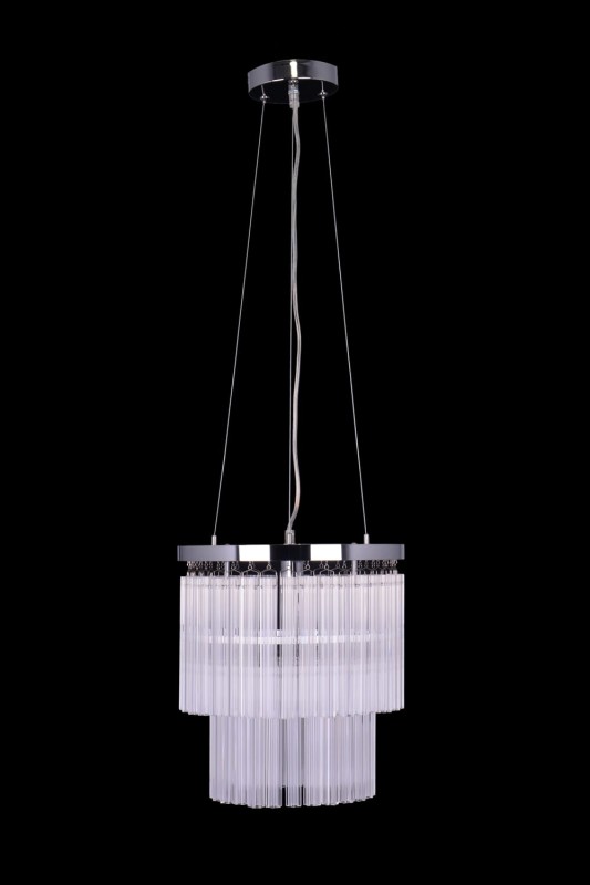 MANTIRRE-300 chrom nowoczesna lampa wisząca z kryształami dwa poziomy 1xE14