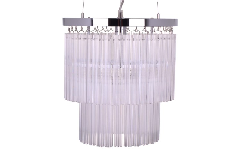 MANTIRRE-300 chrom nowoczesna lampa wisząca z kryształami dwa poziomy 1xE14