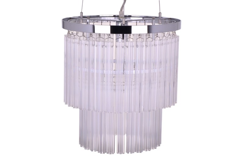 MANTIRRE-300 chrom nowoczesna lampa wisząca z kryształami dwa poziomy 1xE14