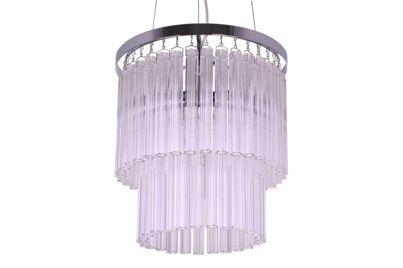 MANTIRRE-300 chrom nowoczesna lampa wisząca z kryształami dwa poziomy 1xE14