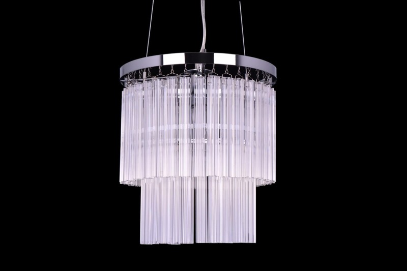 MANTIRRE-300 chrom nowoczesna lampa wisząca z kryształami dwa poziomy 1xE14