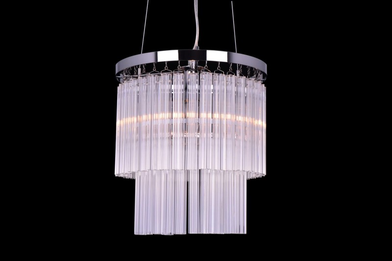 MANTIRRE-300 chrom nowoczesna lampa wisząca z kryształami dwa poziomy 1xE14
