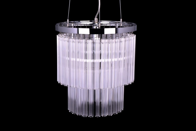 MANTIRRE-300 chrom nowoczesna lampa wisząca z kryształami dwa poziomy 1xE14