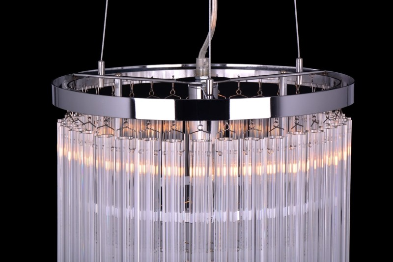 MANTIRRE-300 chrom nowoczesna lampa wisząca z kryształami dwa poziomy 1xE14