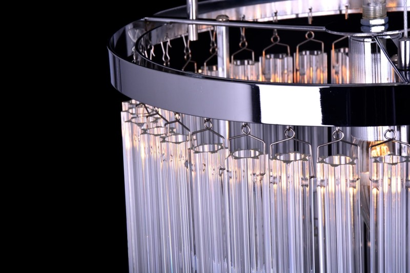 MANTIRRE-300 chrom nowoczesna lampa wisząca z kryształami dwa poziomy 1xE14