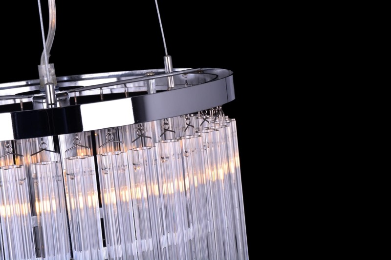 MANTIRRE-300 chrom nowoczesna lampa wisząca z kryształami dwa poziomy 1xE14