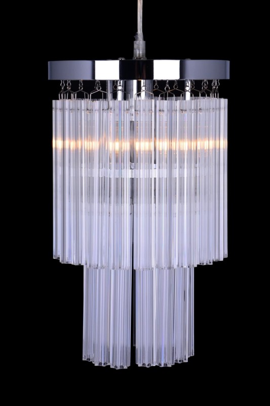 MANTIRRE-200 chrom nowoczesna lampa sufitowa  wisząca z kryształami 1xE14 40W