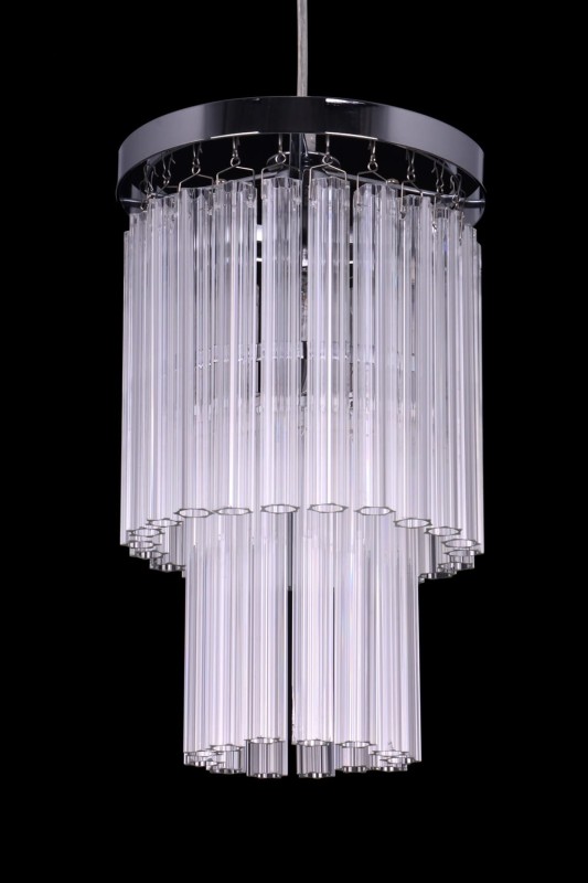 MANTIRRE-200 chrom nowoczesna lampa sufitowa  wisząca z kryształami 1xE14 40W