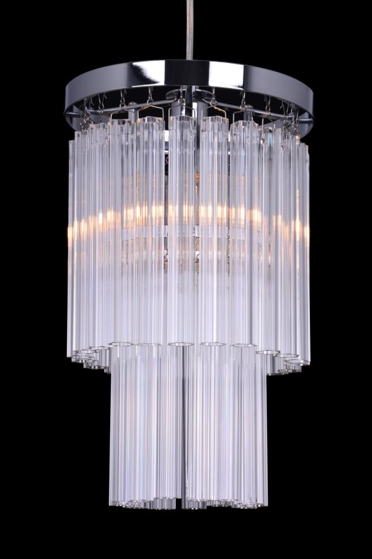 MANTIRRE-200 chrom nowoczesna lampa sufitowa  wisząca z kryształami 1xE14 40W