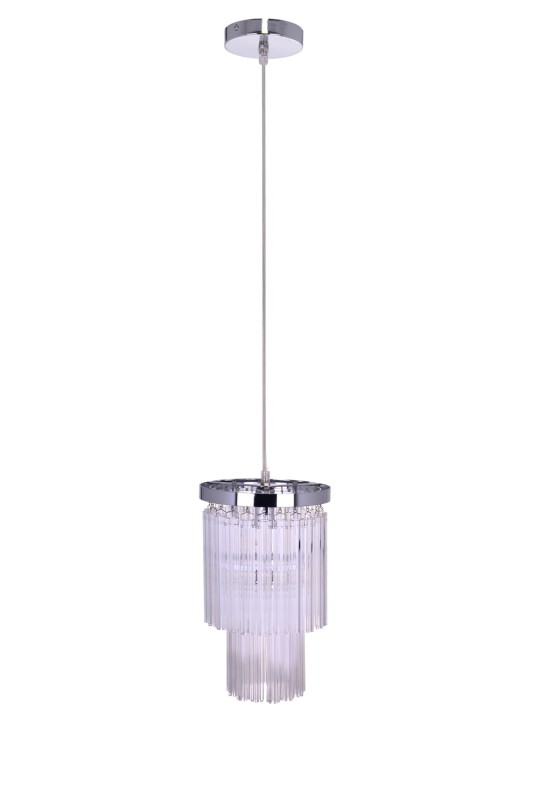 MANTIRRE-200 chrom nowoczesna lampa sufitowa  wisząca z kryształami 1xE14 40W