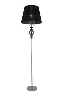 IVREA chrom lampa podłogowa klosz abażur tkanina czarny Ø40cm ↕160cm 1xE27 hurt