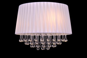 FLORA-500R chrom lampa sufitowa wisząca, abażur z kryształami styl glamour 5xE27  Ø 40cm ↕20cm ↕120cm