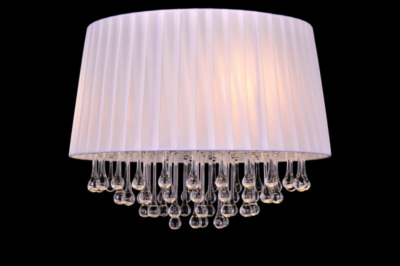 FLORA-500R chrom lampa sufitowa wisząca, abażur z kryształami styl glamour 5xE27  Ø 40cm ↕20cm ↕120cm hurt