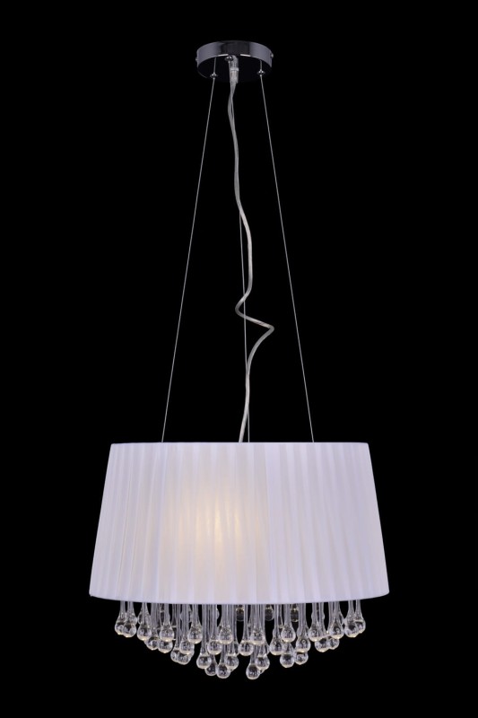 FLORA-500R chrom lampa sufitowa wisząca, abażur z kryształami styl glamour 5xE27  Ø 40cm ↕20cm ↕120cm hurt