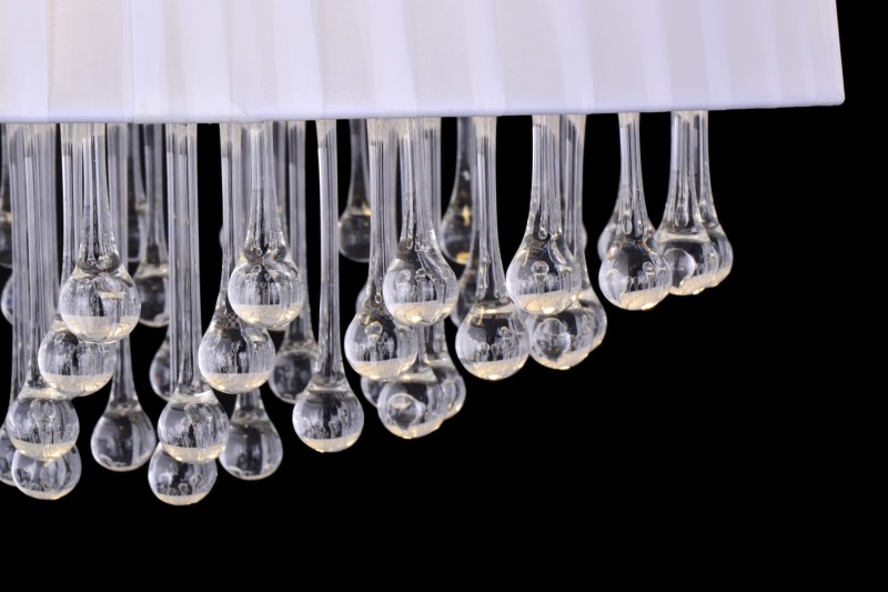 FLORA-500R chrom lampa sufitowa wisząca, abażur z kryształami styl glamour 5xE27  Ø 40cm ↕20cm ↕120cm hurt