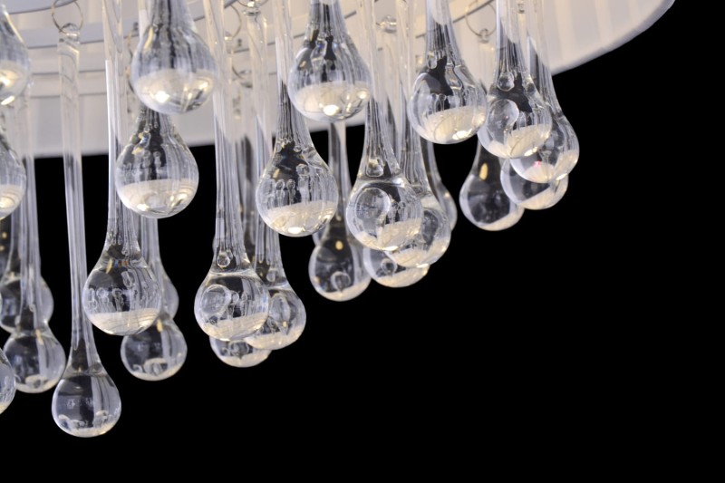 FLORA-500R chrom lampa sufitowa wisząca, abażur z kryształami styl glamour 5xE27  Ø 40cm ↕20cm ↕120cm hurt