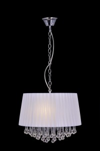 FLORA-400 chrom lampa sufitowa wisząca, abażur z kryształami styl glamour 3x40W Ø40cm ↕20cm ↕120cm hurt