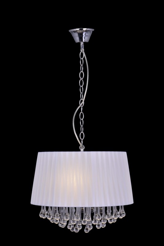 FLORA-400 chrom lampa sufitowa wisząca, abażur z kryształami styl glamour 3x40W Ø40cm ↕20cm ↕120cm hurt