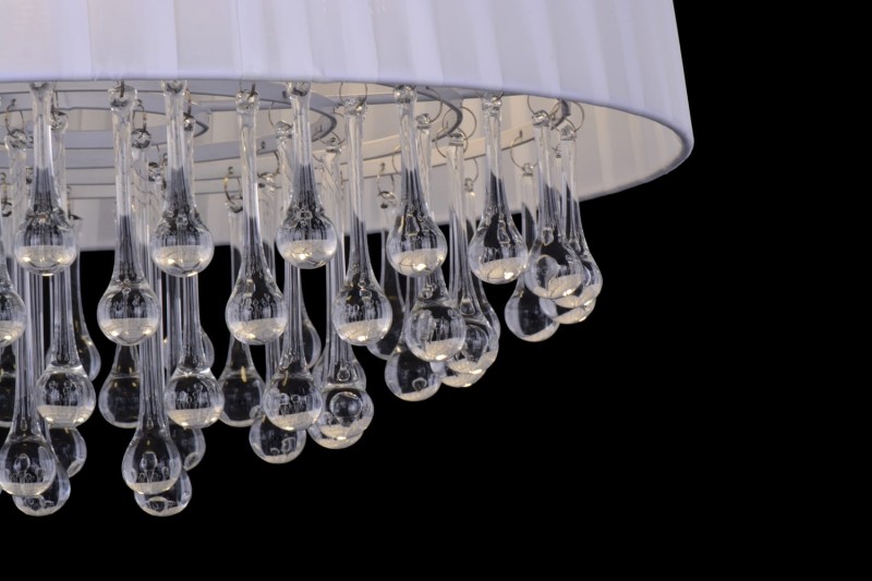 FLORA-400 chrom lampa sufitowa wisząca, abażur z kryształami styl glamour 3x40W Ø40cm ↕20cm ↕120cm hurt