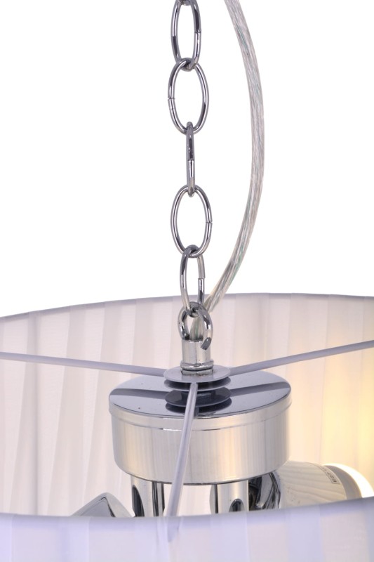FLORA-400 chrom lampa sufitowa wisząca, abażur z kryształami styl glamour 3x40W Ø40cm ↕20cm ↕120cm hurt