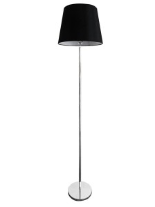 FL-3512 chrom lampa podłogowa klosz abażur tkanina czarny 190cm 1xE27